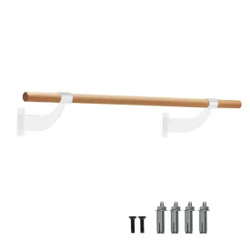 120CM Wall-Mounted Beech Wood Ballet Barre-White