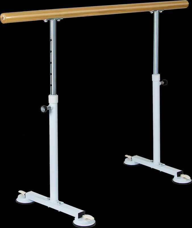 Adjustable Wooden Ballet Bar, Suction Base, 1.5M Freestanding