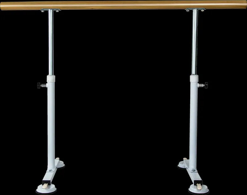 Adjustable Wooden Ballet Bar, Suction Base, 1.5M Freestanding