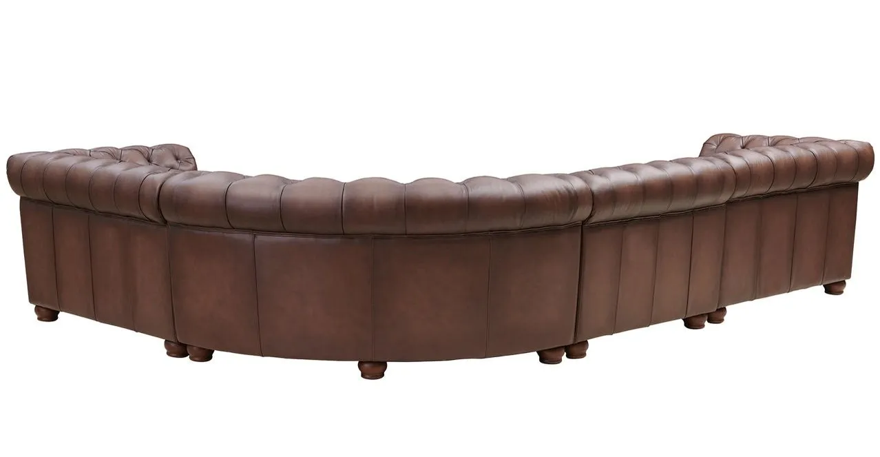 Aliso Leather Sectional Collection, Caramel Brown