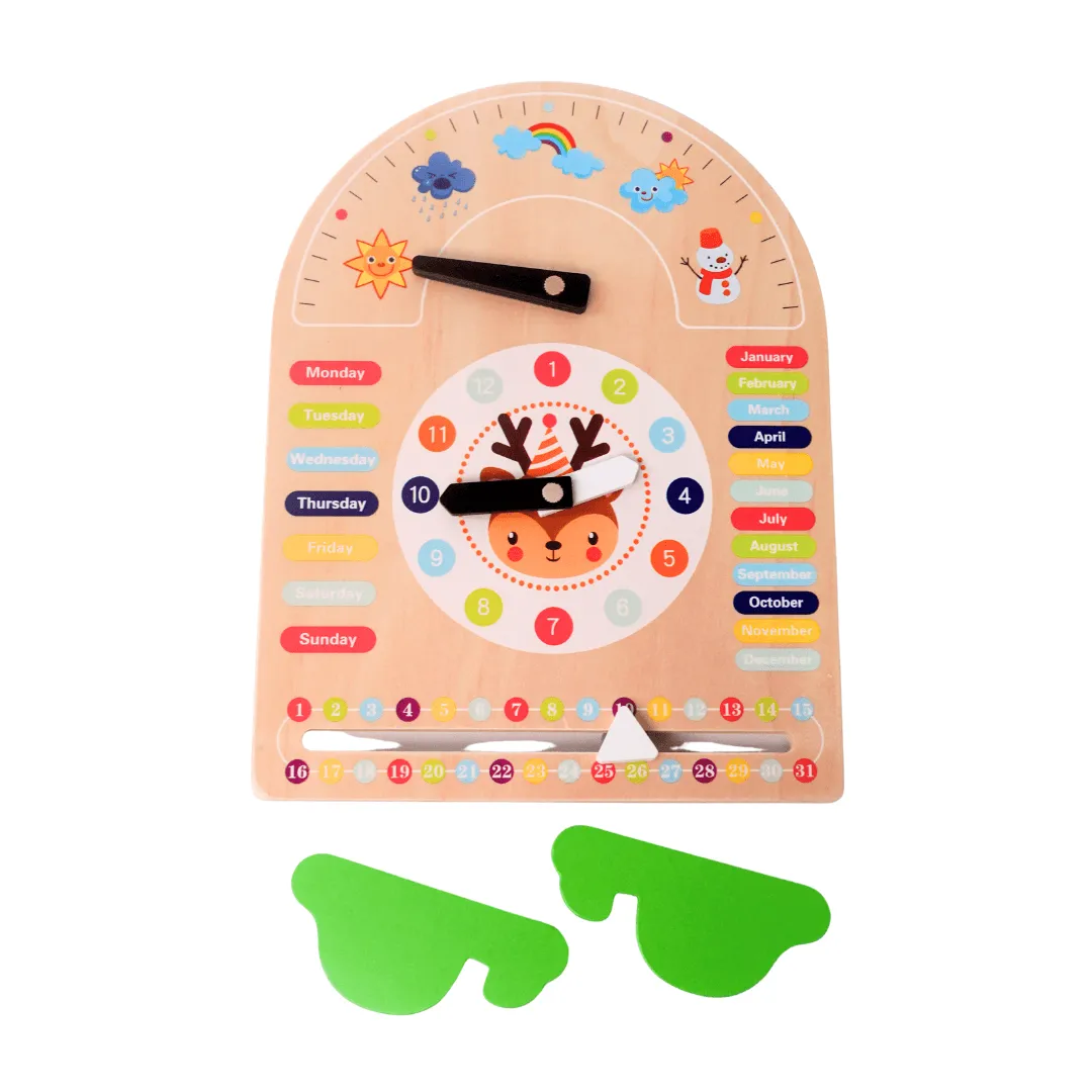All-in-One Multifuntional Small Calendar- Learning Time, Season, Months, Week