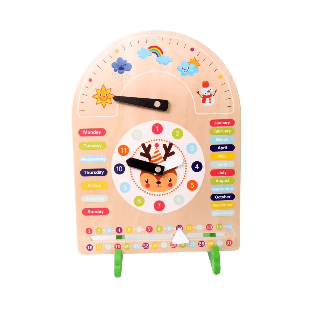 All-in-One Multifuntional Small Calendar- Learning Time, Season, Months, Week