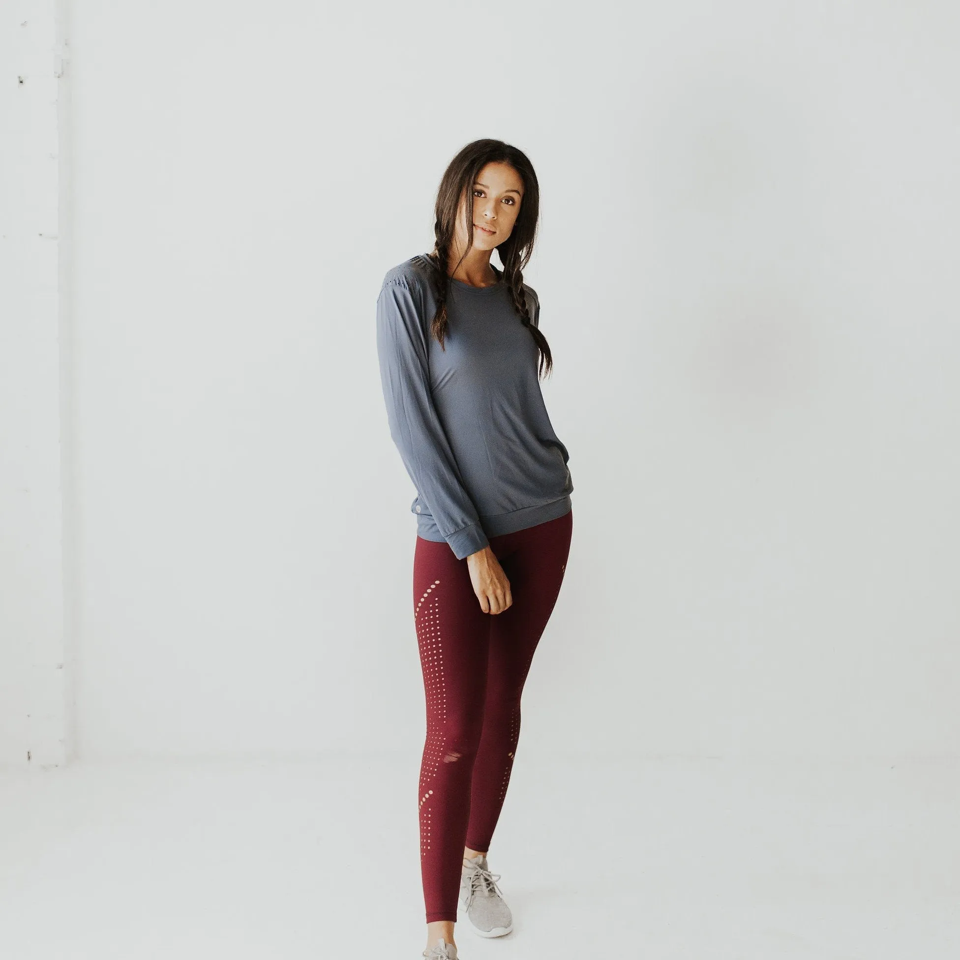 Alpine Laser Cut Leggings - Mulberry