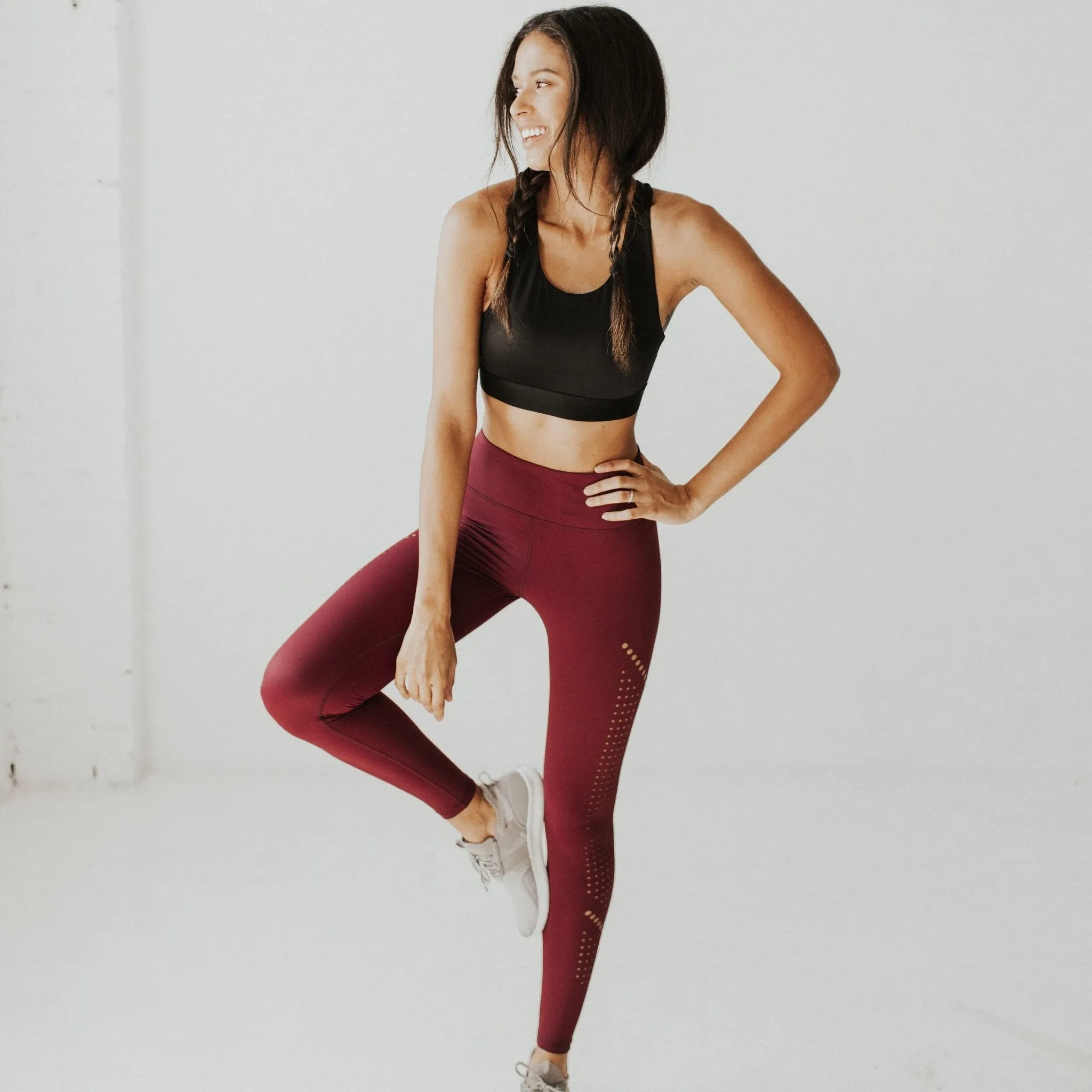 Alpine Laser Cut Leggings - Mulberry