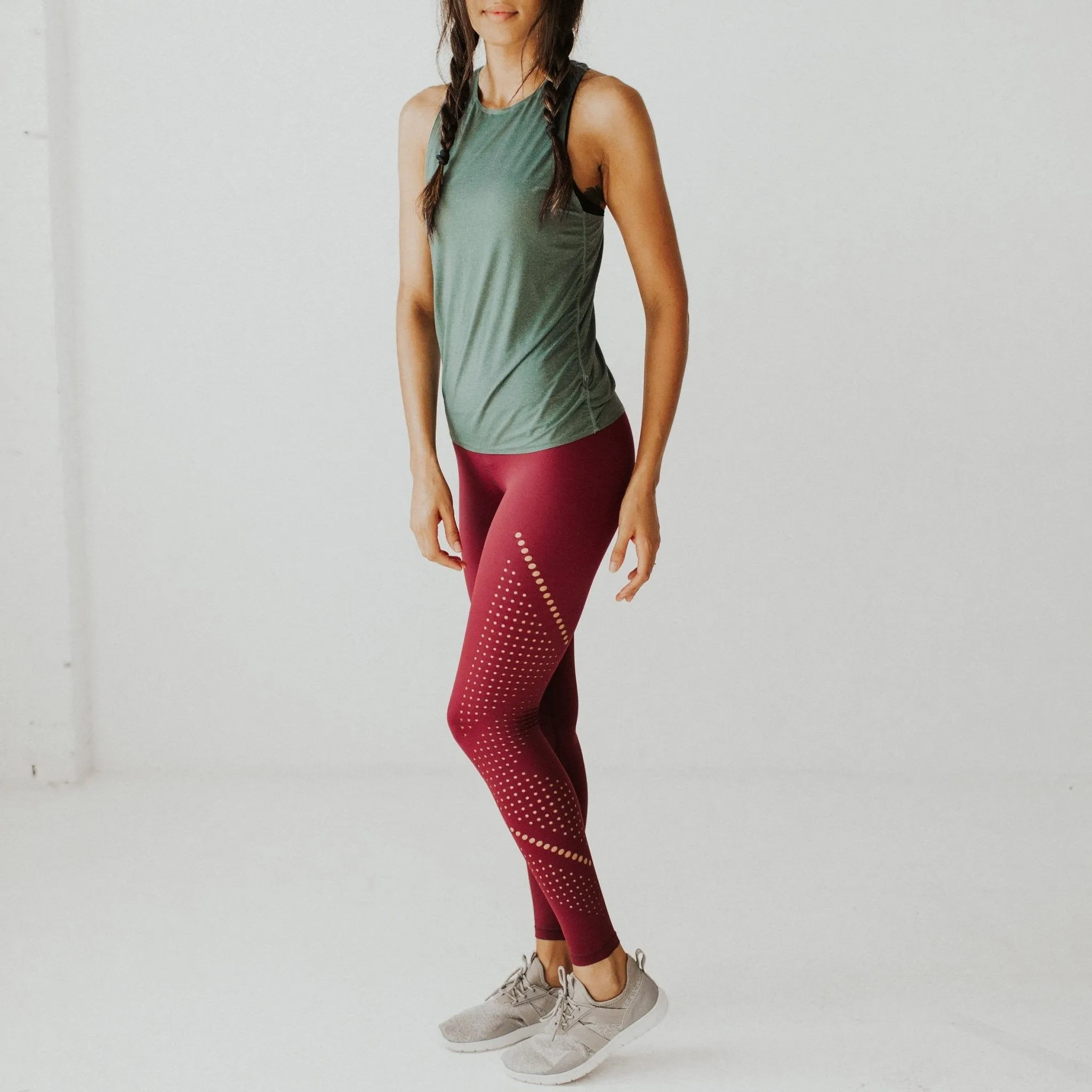 Alpine Laser Cut Leggings - Mulberry
