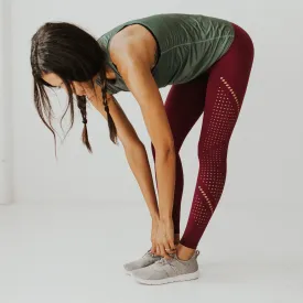 Alpine Laser Cut Leggings - Mulberry