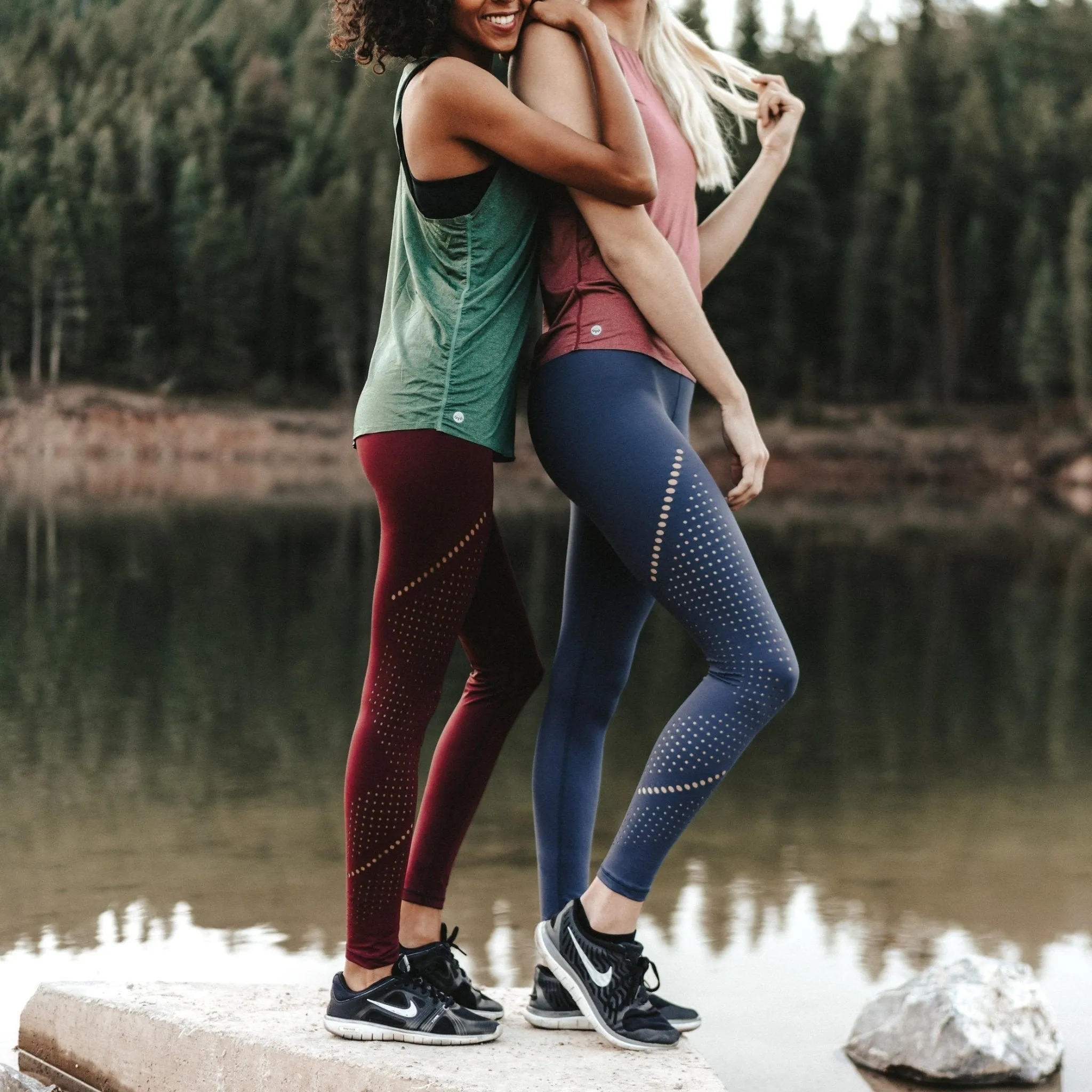 Alpine Laser Cut Leggings - Mulberry