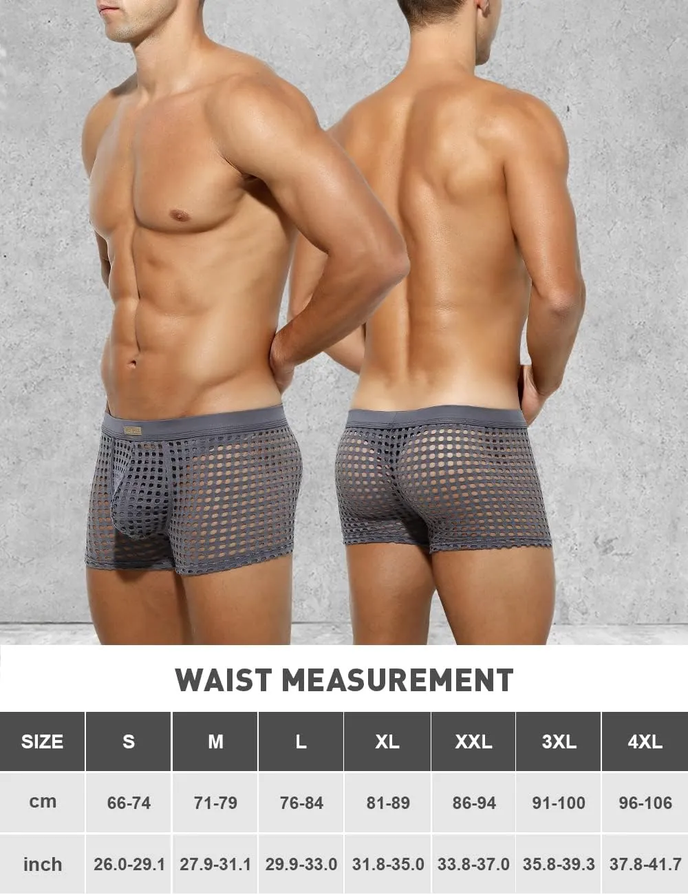 Arjen Kroos Mens Boxer Briefs Breathable Hot Mesh Underwear