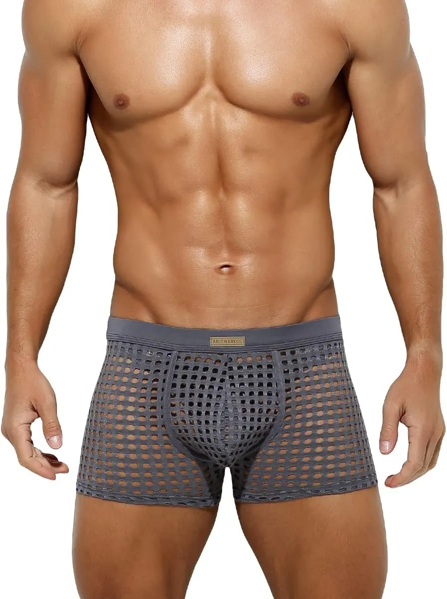 Arjen Kroos Mens Boxer Briefs Breathable Hot Mesh Underwear