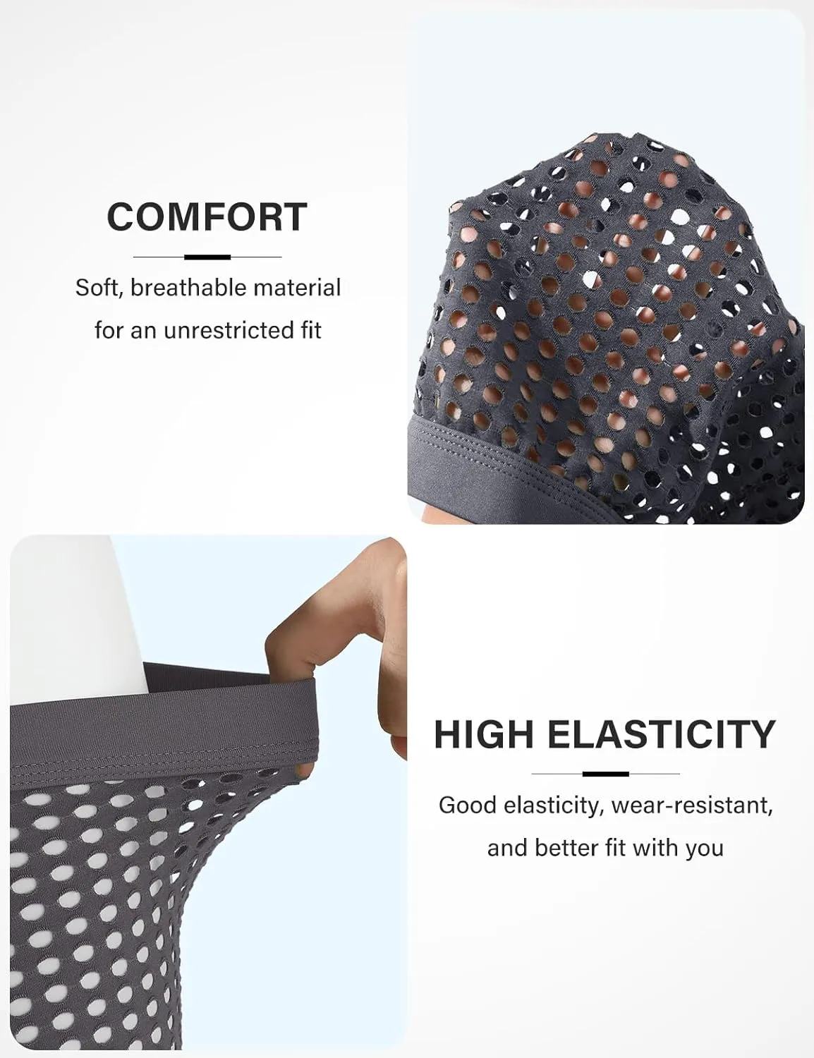 Arjen Kroos Mens Boxer Briefs Breathable Hot Mesh Underwear