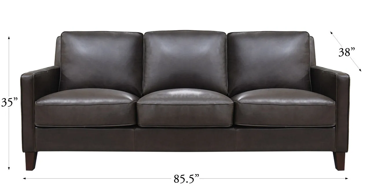 Ashby Waxy Pull-up Leather Sofa Collection, Granite Gray