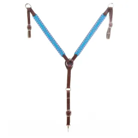BC1179 - Turquoise Blue Suede Breast Collar