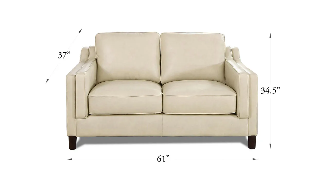 Bella Leather Sofa Collection, Ivory White