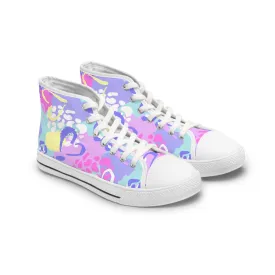 Chaotic Colorful Leopard Print Women's High Top Sneakers