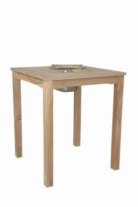 Chatsworth Ice Chiller Bar Table, 42 H x 36 W x 36 L, Crafted In Teak,