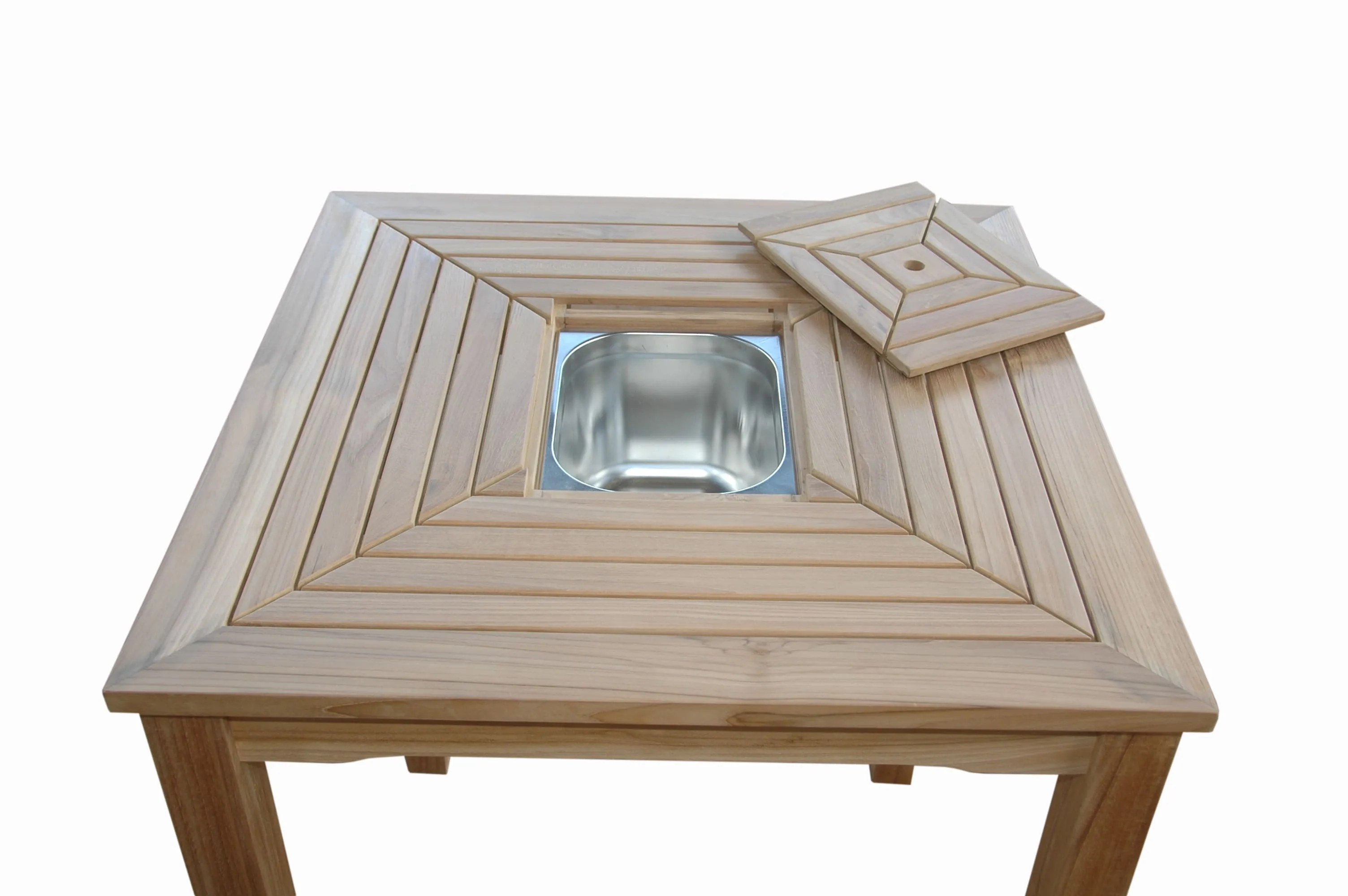 Chatsworth Ice Chiller Bar Table, 42 H x 36 W x 36 L, Crafted In Teak,