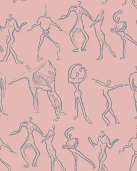 Dancers Wallpaper - Blush   Grey