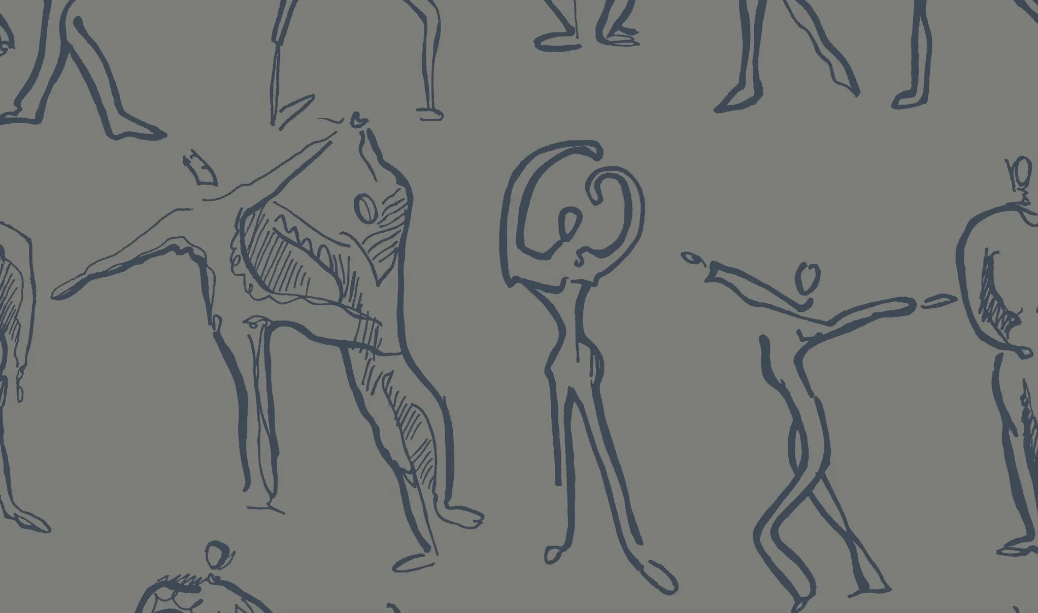 Dancers Wallpaper - Mushroom   Grey