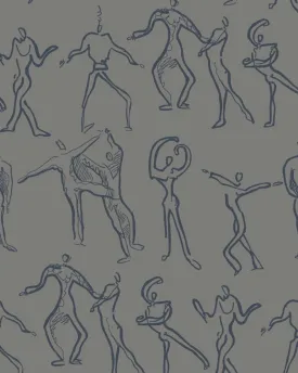Dancers Wallpaper - Mushroom   Grey