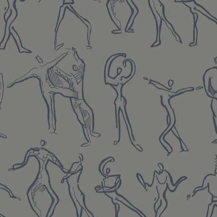 Dancers Wallpaper - Mushroom   Grey
