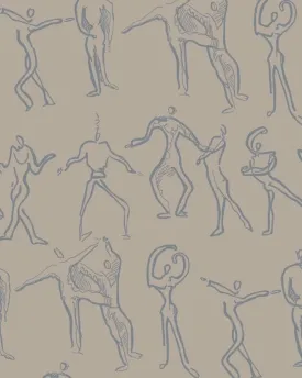 Dancers Wallpaper - Stone   Grey