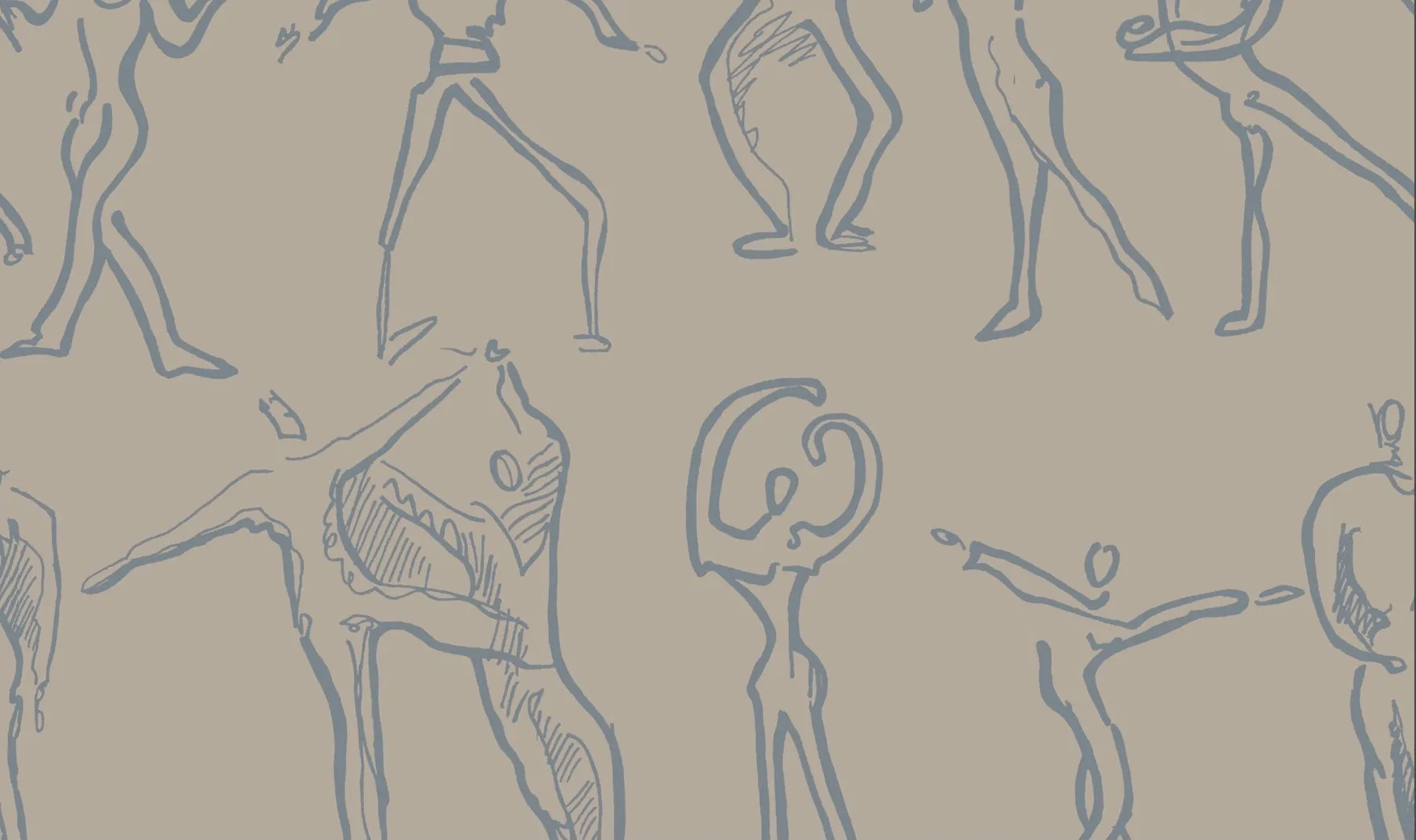 Dancers Wallpaper - Stone   Grey