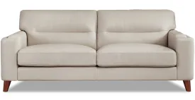 Elm Leather 2 Seater Sofa Collection, Vanilla White