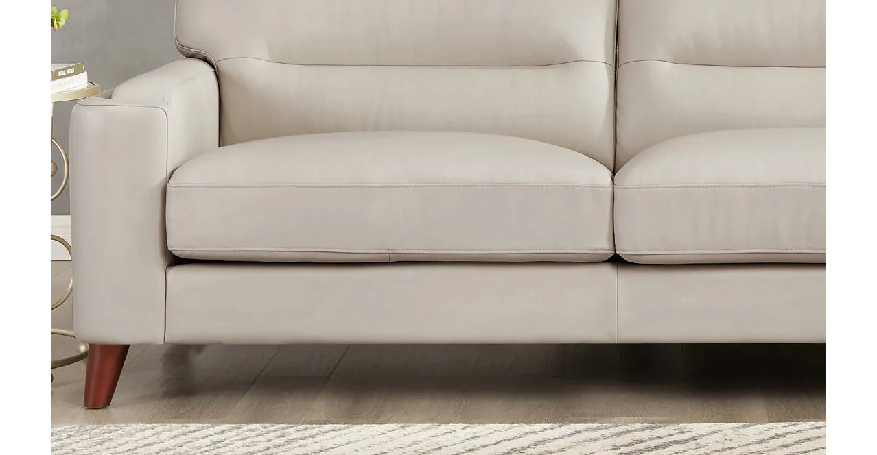 Elm Leather 2 Seater Sofa Collection, Vanilla White