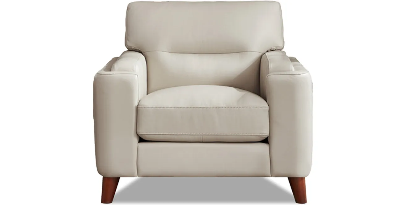 Elm Leather 2 Seater Sofa Collection, Vanilla White