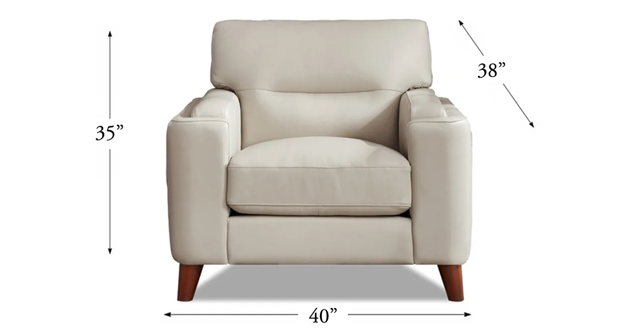 Elm Leather 2 Seater Sofa Collection, Vanilla White