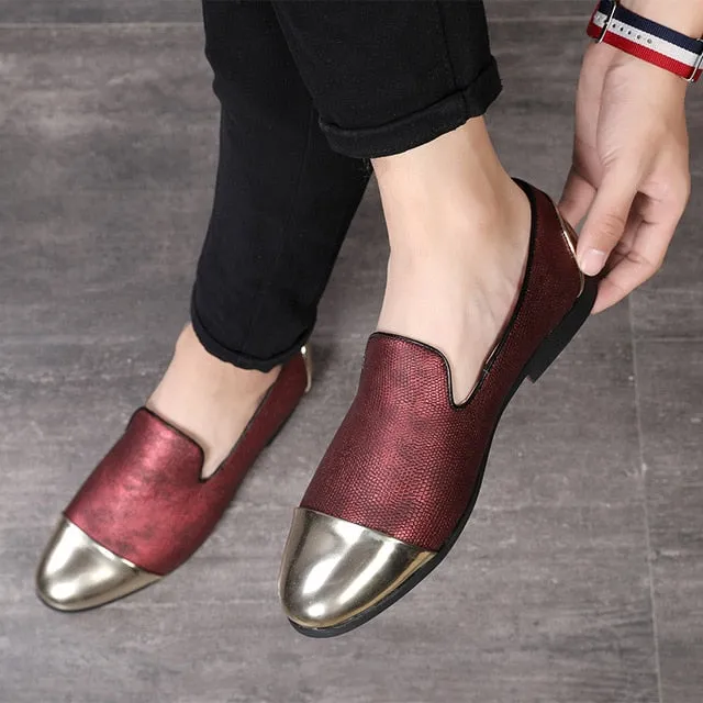 Fashion Luxury PU Leather Slip On Multicolor Flat Shoes