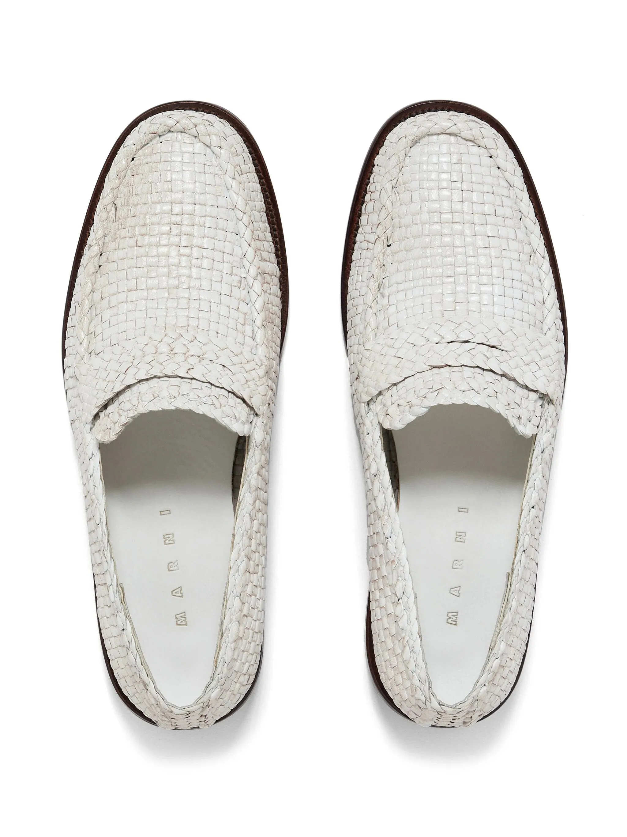 Interwoven-Design Leather Loafers