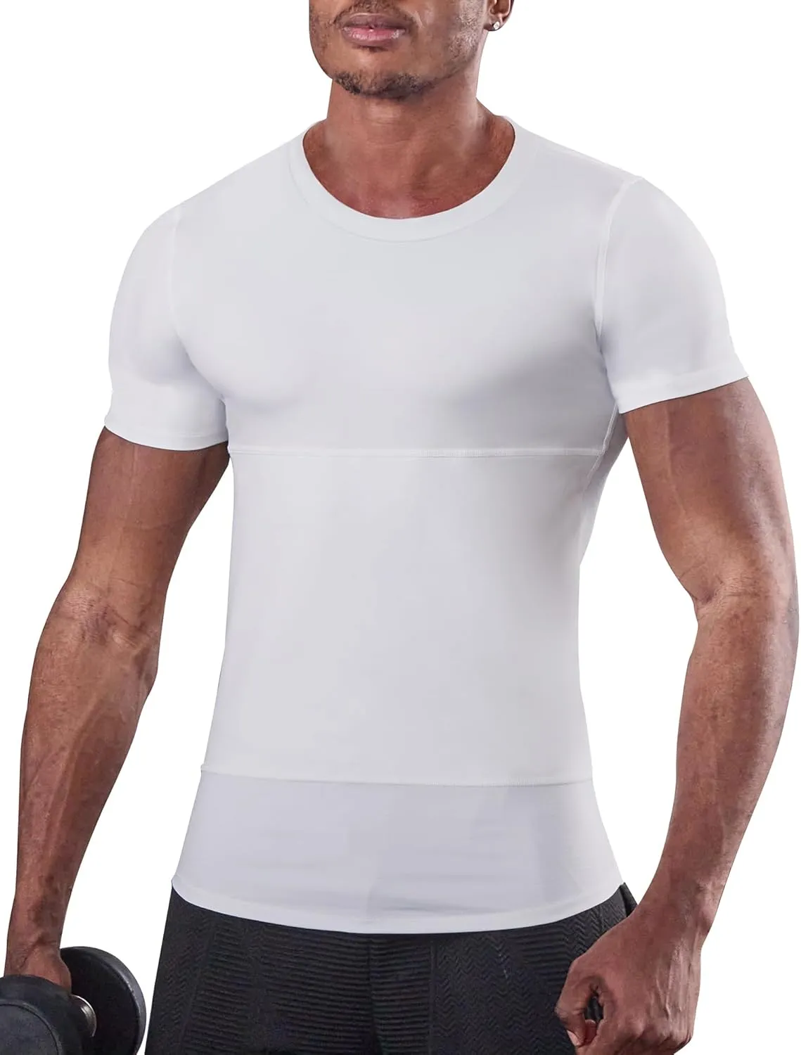 KOCLES Mens Slimming Compression Shirt, Slimming Undershirt Shirts for Men Body Shaper Shapewear Tummy Control