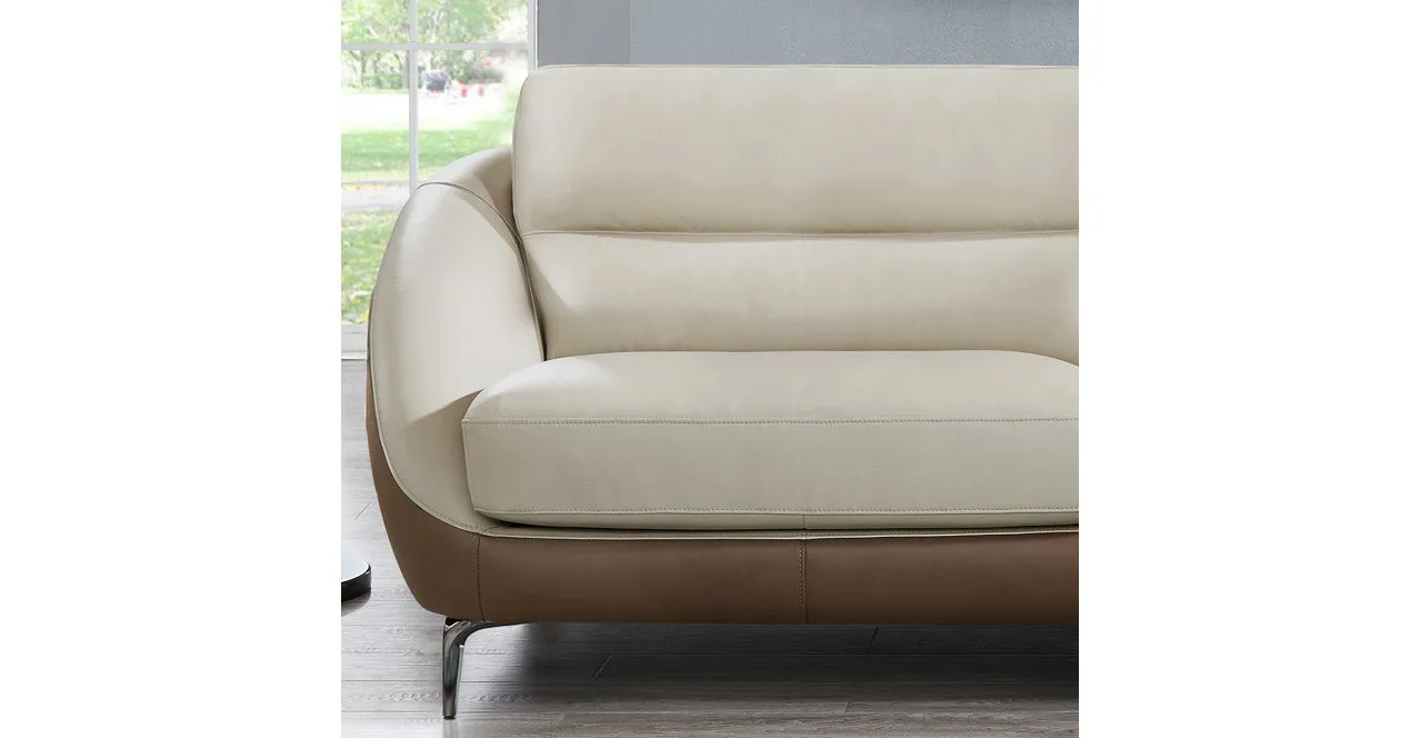 Makena Leather Sofa Collection, Vanilla White