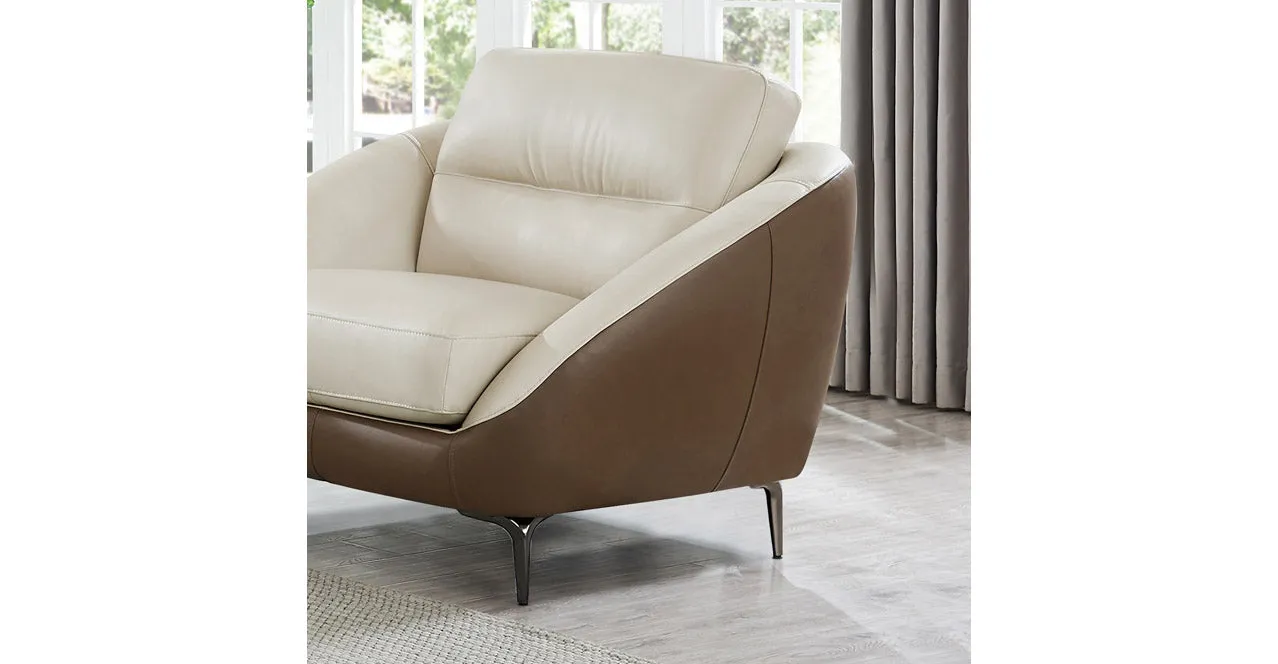 Makena Leather Sofa Collection, Vanilla White