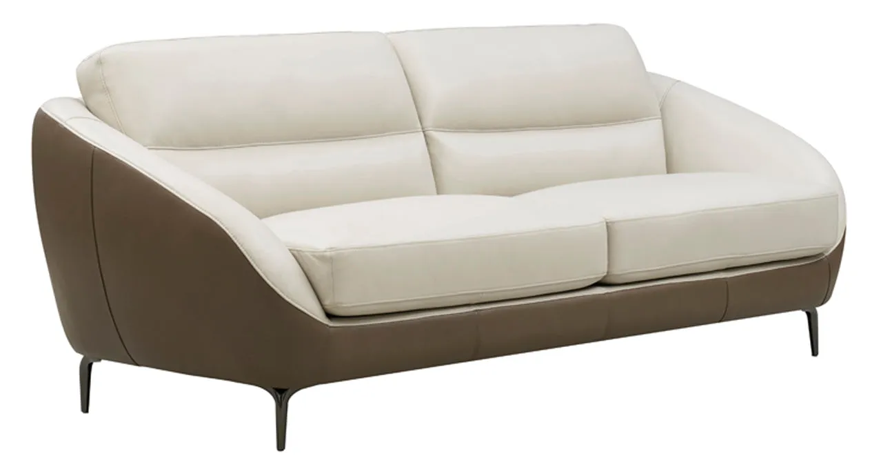 Makena Leather Sofa Collection, Vanilla White
