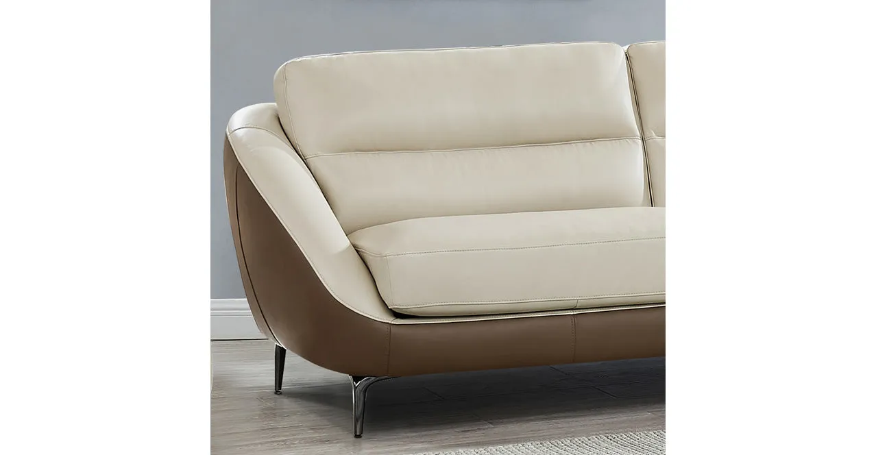 Makena Leather Sofa Collection, Vanilla White