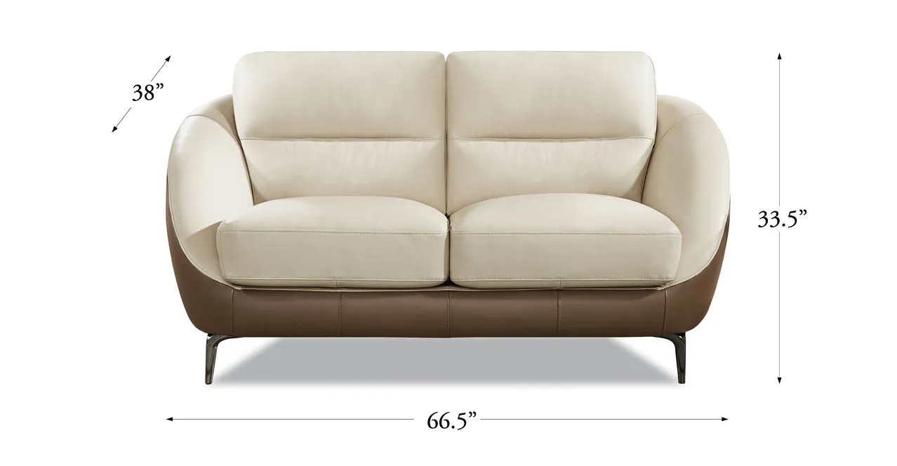 Makena Leather Sofa Collection, Vanilla White