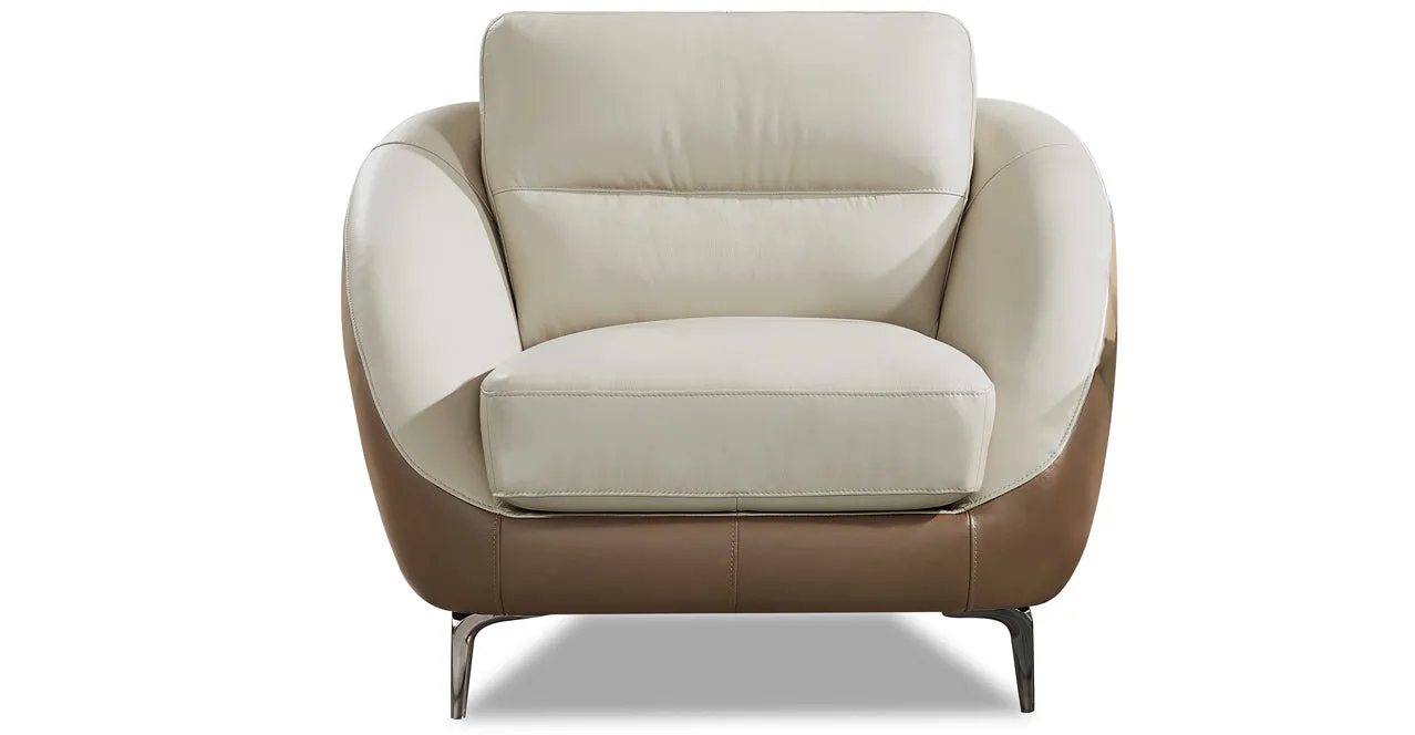 Makena Leather Sofa Collection, Vanilla White