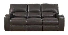 New Castle Power Leather Sofa, Quartz Gray