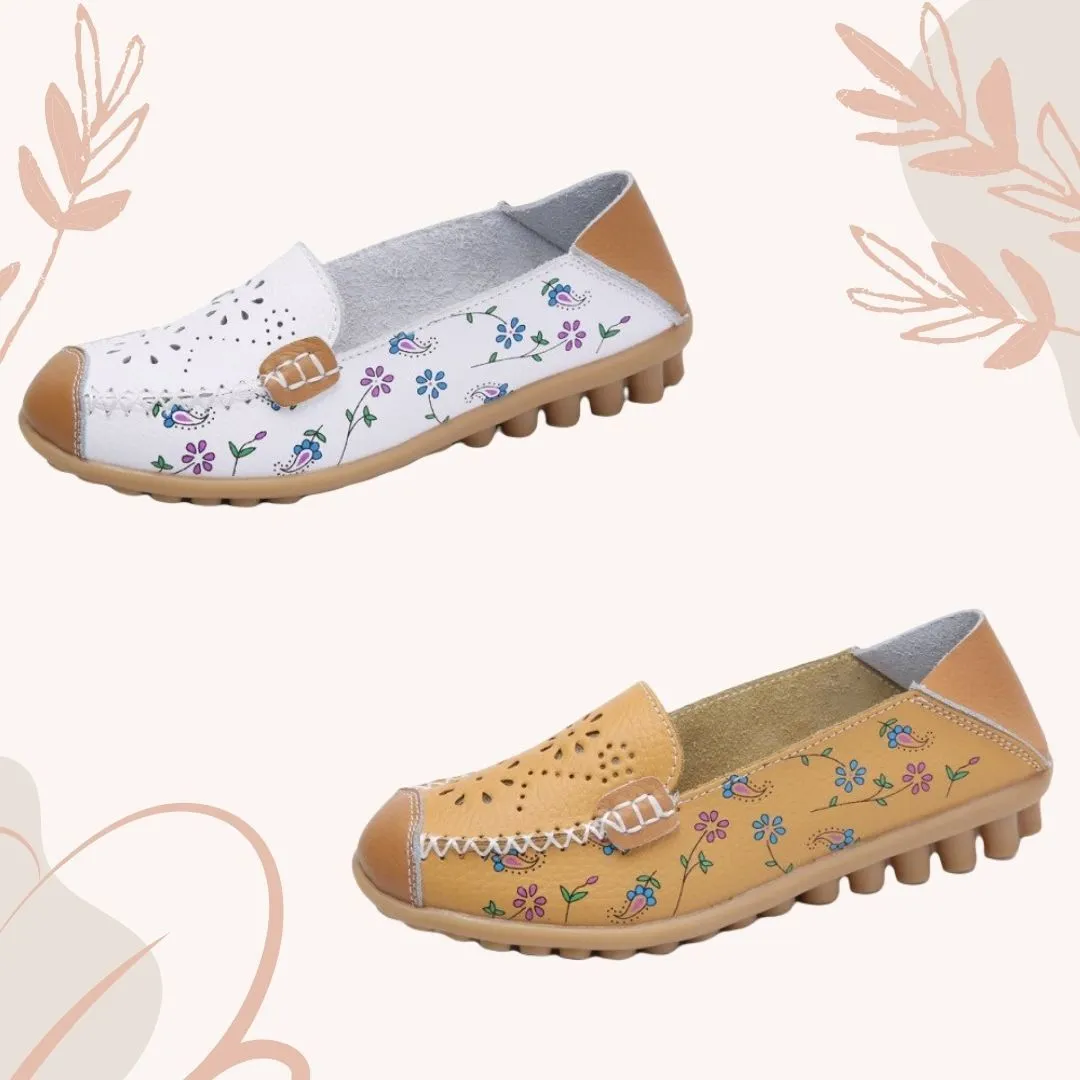 OCW Genuine Leather Flats Women Summer Casual Loafers