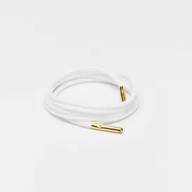 Runnies Round Metal Tips Shoelaces · White with Gold Tip