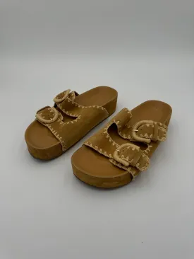 Sandals Heels Platform By Marc Fisher In Tan, Size: 8.5