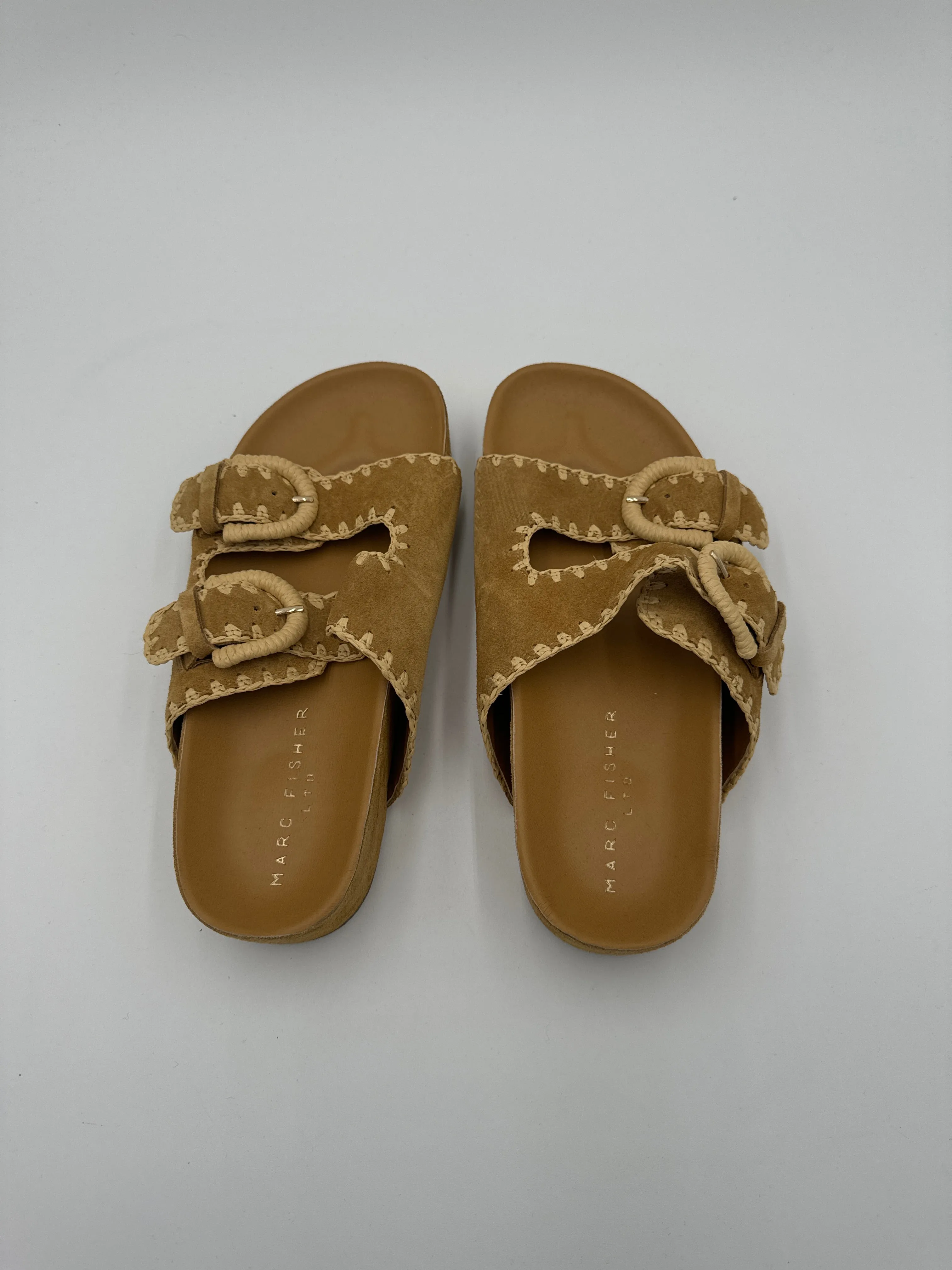 Sandals Heels Platform By Marc Fisher In Tan, Size: 8.5