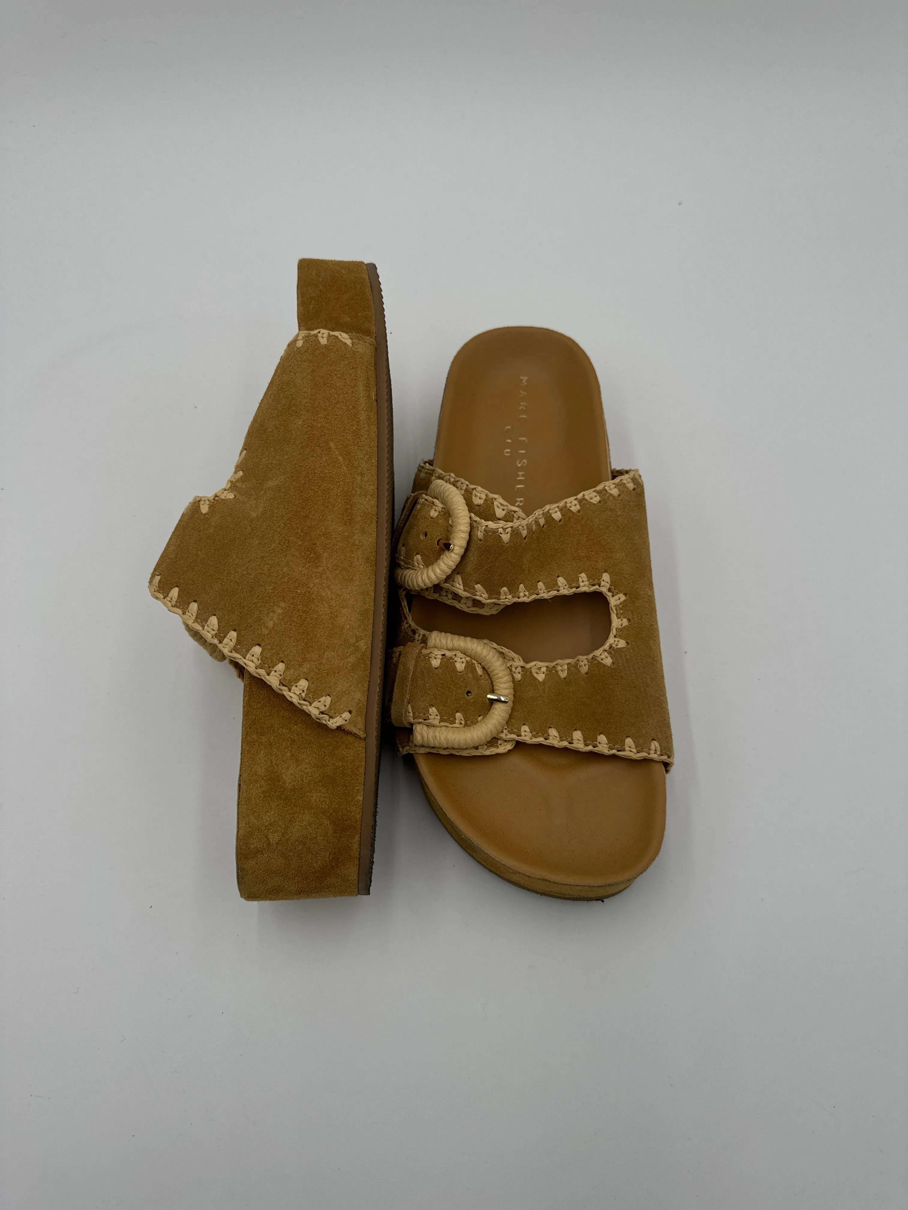Sandals Heels Platform By Marc Fisher In Tan, Size: 8.5