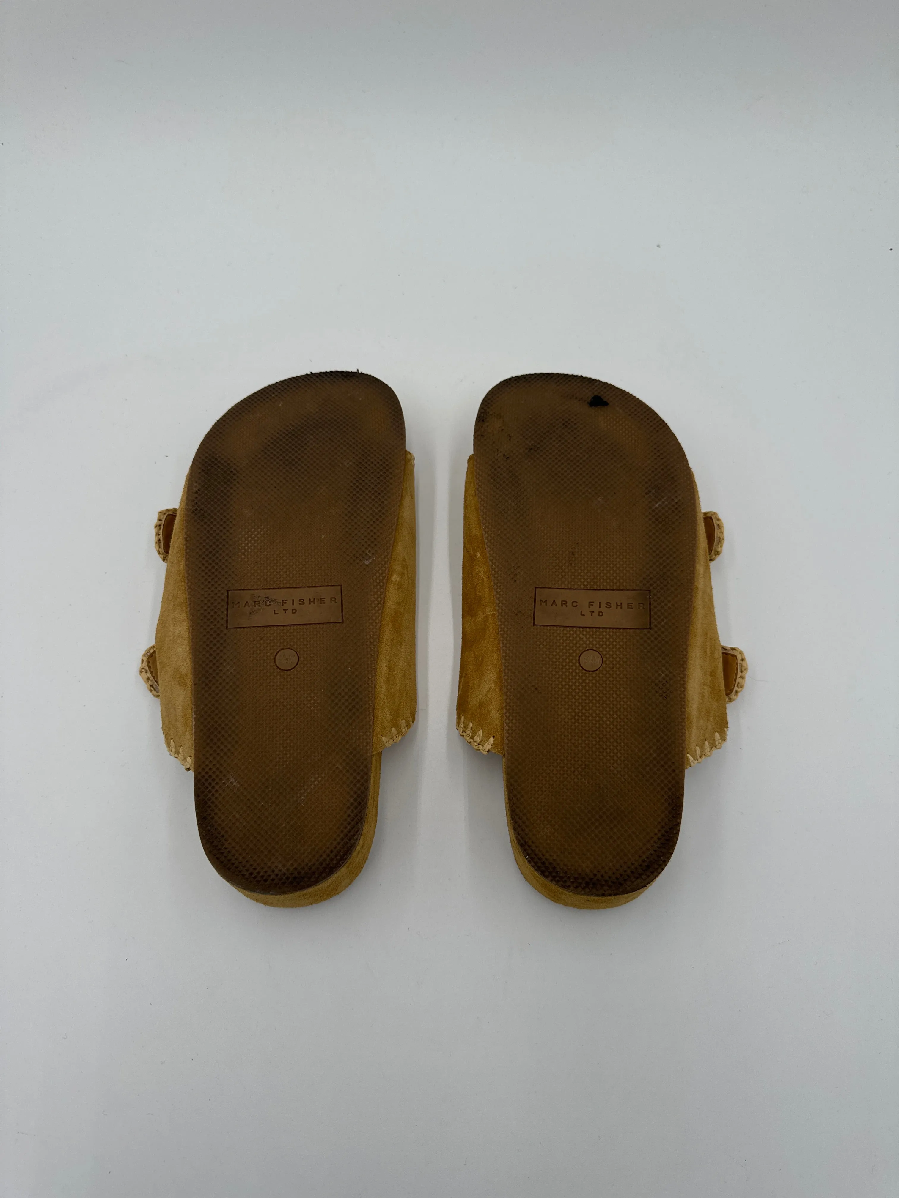 Sandals Heels Platform By Marc Fisher In Tan, Size: 8.5