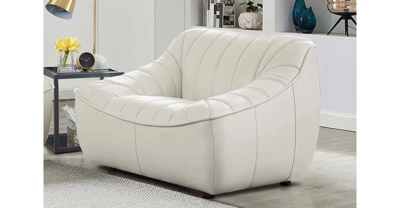 Snug Leather Sofa Collection, Cream White