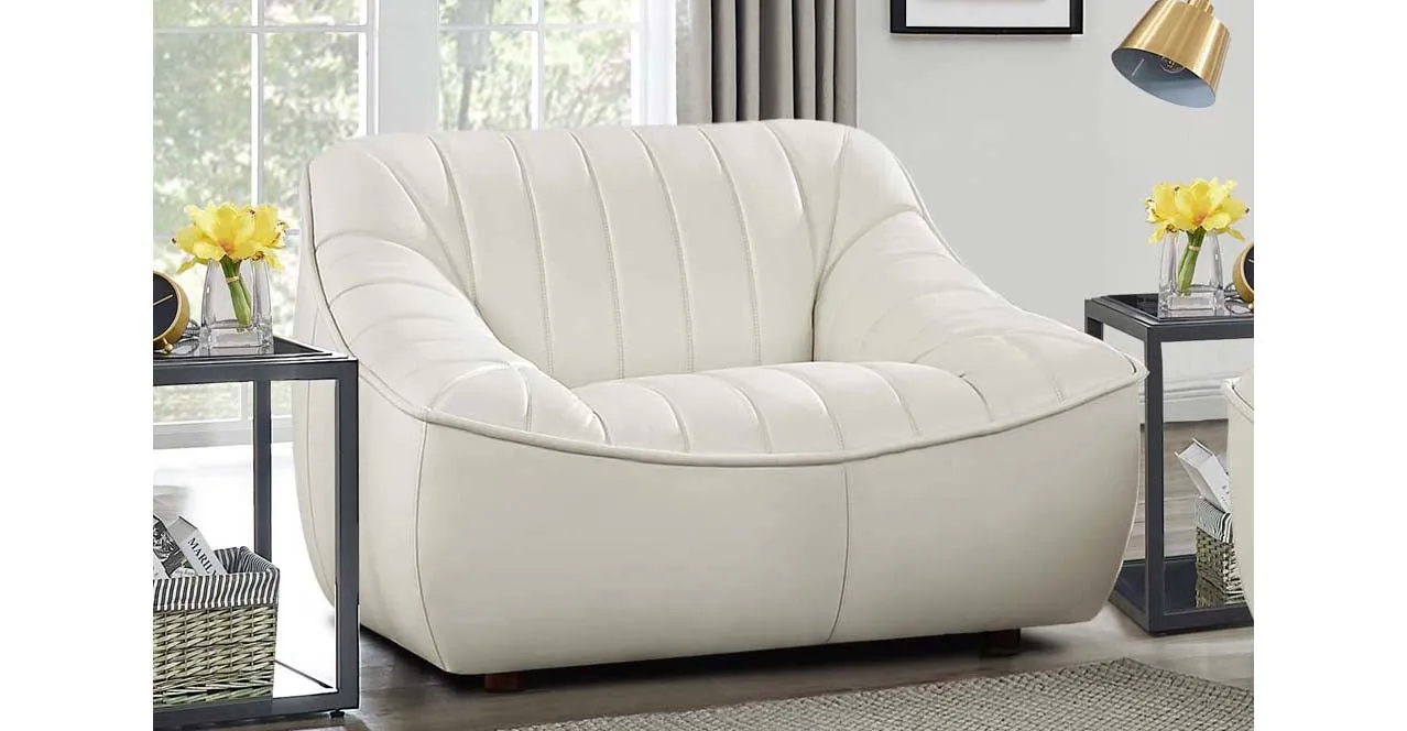 Snug Leather Sofa Collection, Cream White