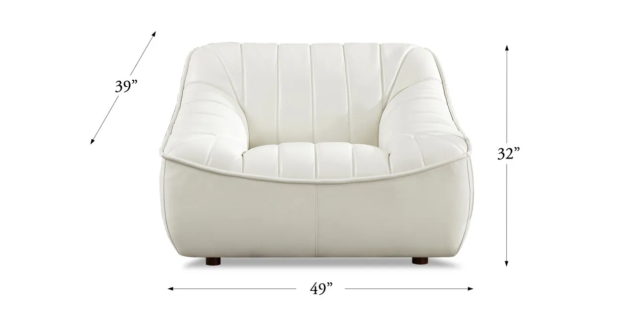 Snug Leather Sofa Collection, Cream White