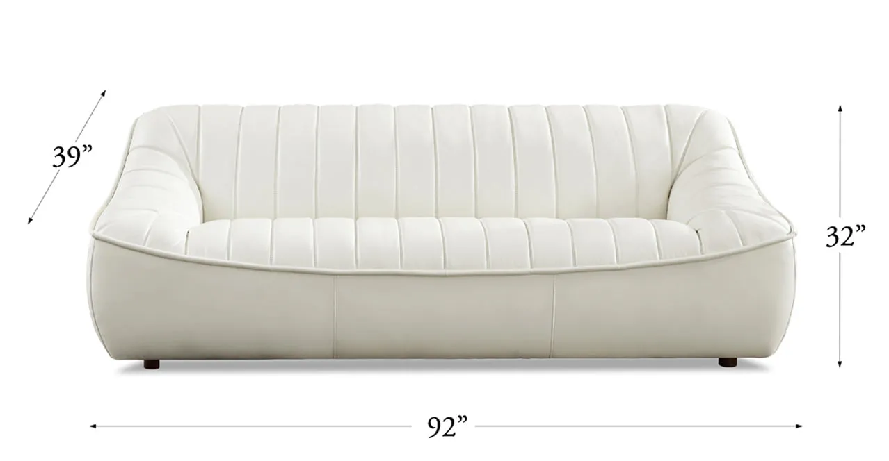Snug Leather Sofa Collection, Cream White